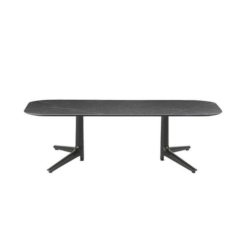 Multiplo Rectangular Coffee Table Tables Kartell Black Stoneware Marble - Outdoor