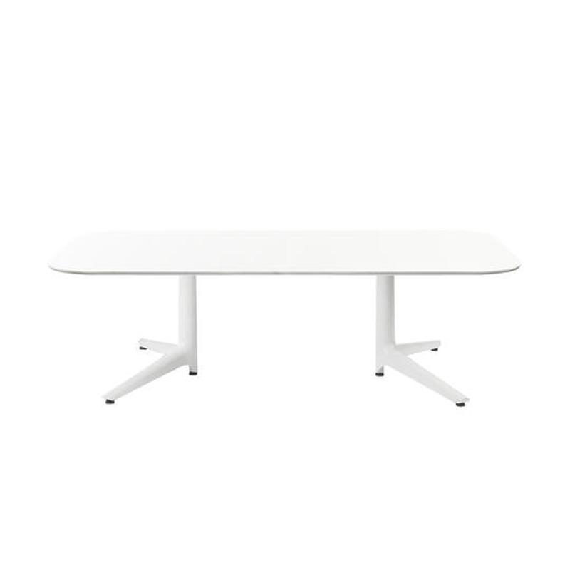 Multiplo Rectangular Coffee Table Tables Kartell White Glass - Indoor
