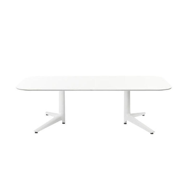 Multiplo Rectangular Coffee Table Tables Kartell White Glass - Indoor