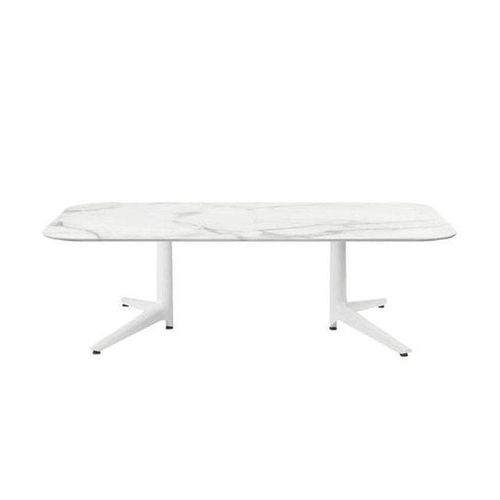 Multiplo Rectangular Coffee Table Tables Kartell White Stoneware Marble - Outdoor