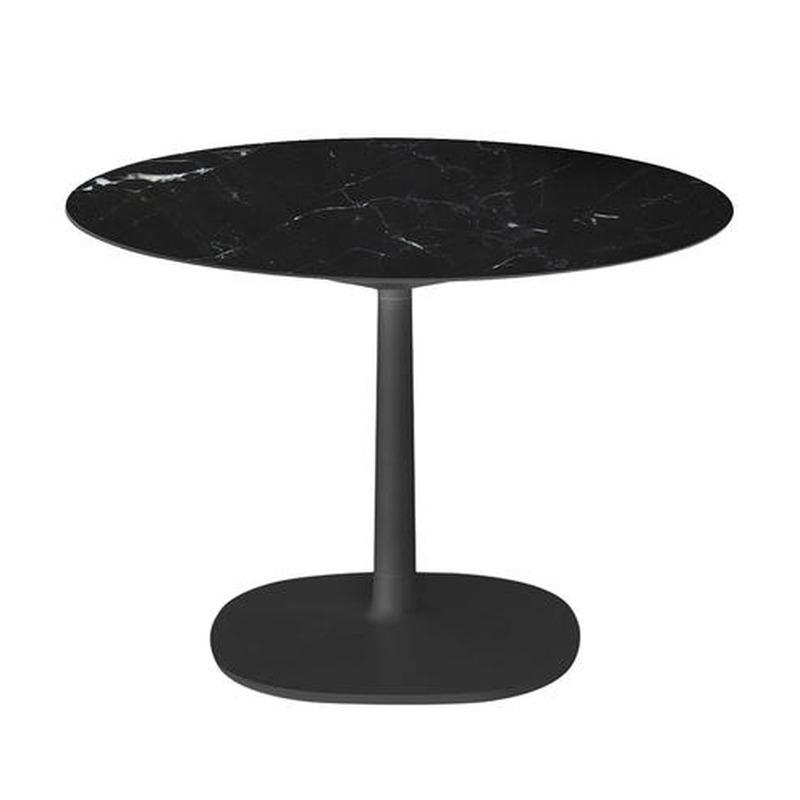 Multiplo Round Cafe Table with Square Base Tables Kartell Black Stoneware Marble - Outdoor