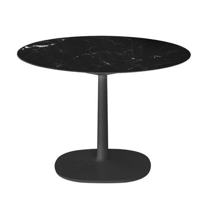 Multiplo Round Cafe Table with Square Base Tables Kartell Black Stoneware Marble - Outdoor