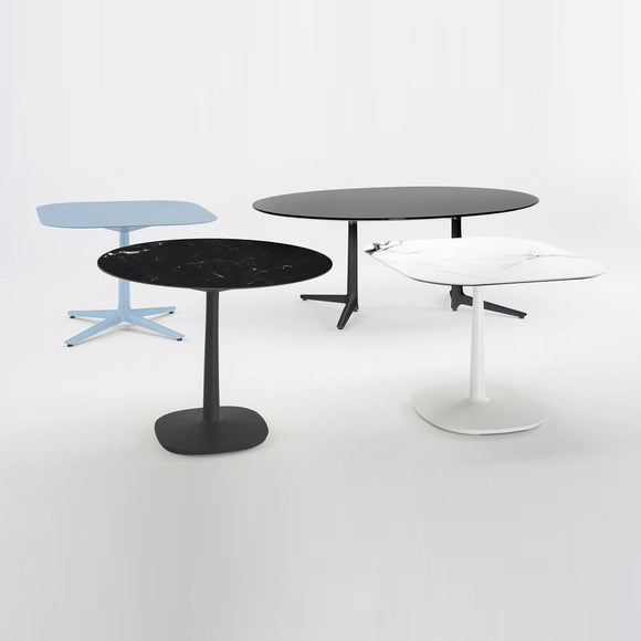 Multiplo Round Cafe Table with Square Base Tables Kartell