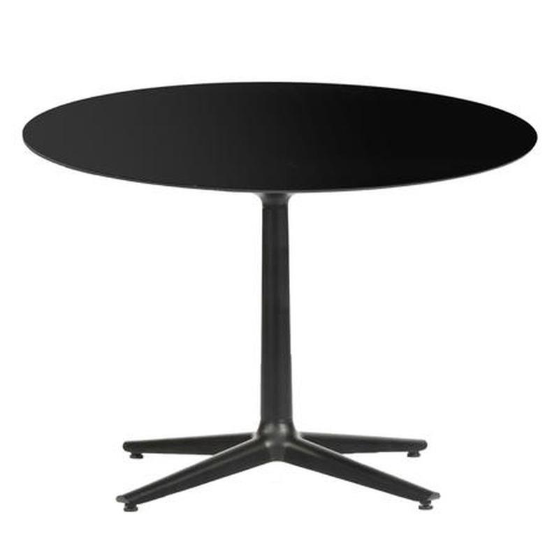 Multiplo Round Cafe Table Tables Kartell Black Glass - Indoor 3 Spokes