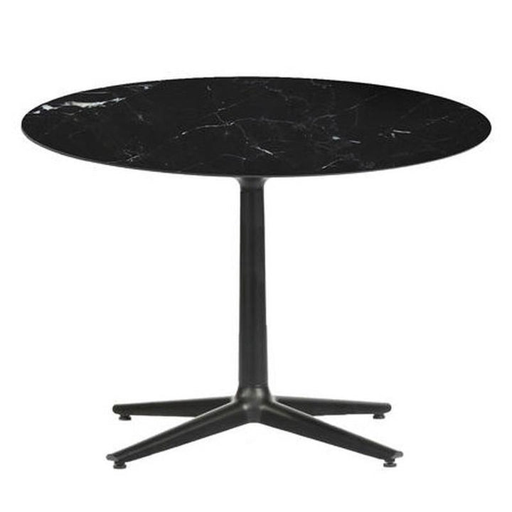 Multiplo Round Cafe Table Tables Kartell Black Stoneware Marble - Outdoor 4 Spokes