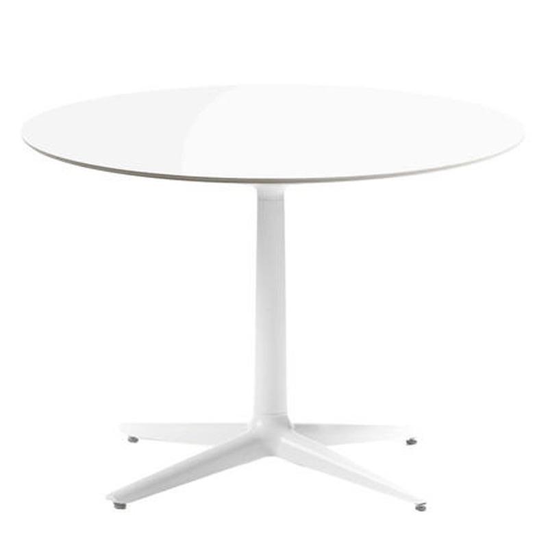 Multiplo Round Cafe Table Tables Kartell White Glass - Indoor 4 Spokes