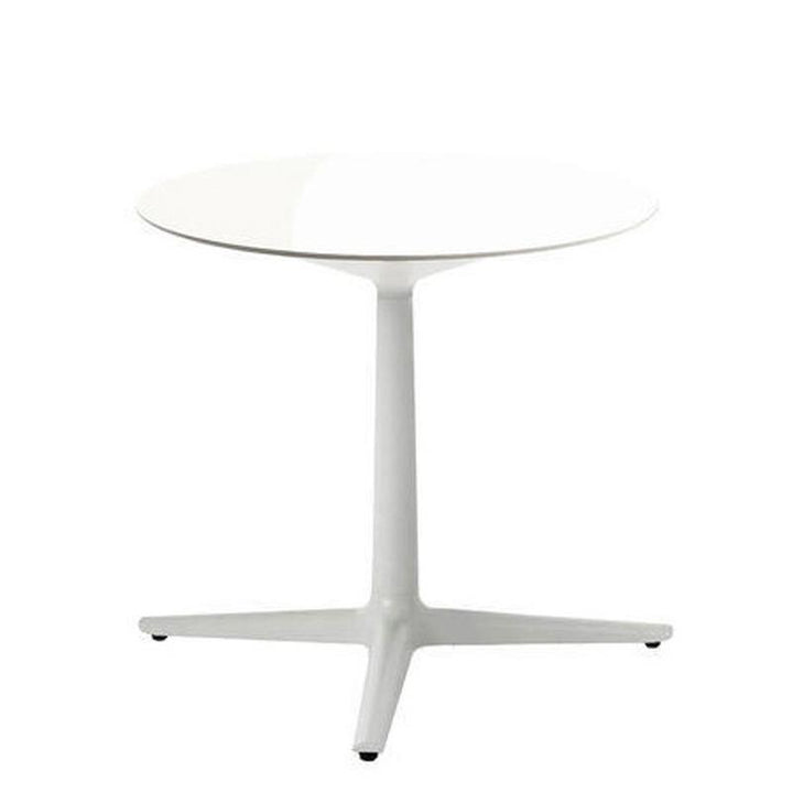Multiplo Round Cafe Table Tables Kartell White Glass - Indoor 3 Spokes
