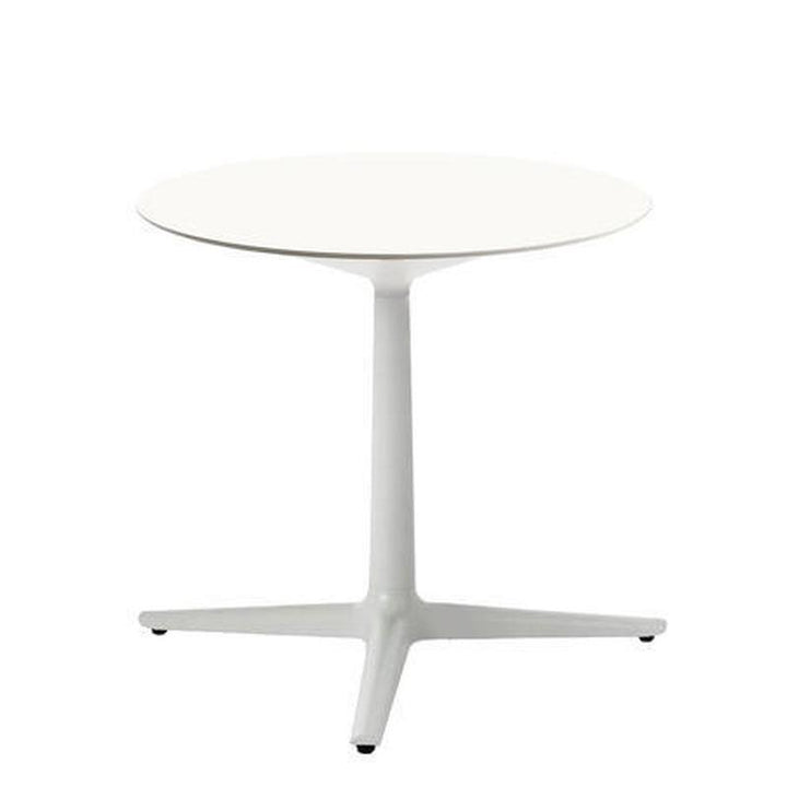 Multiplo Round Cafe Table Tables Kartell White Stoneware Marble - Outdoor 3 Spokes