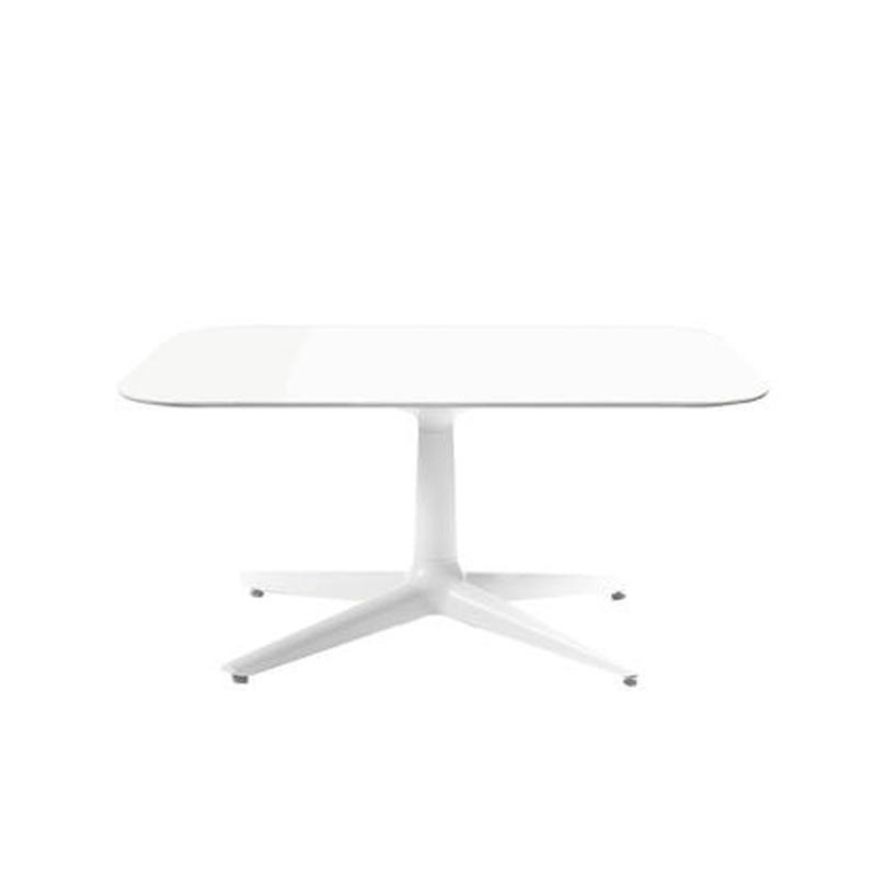 Multiplo Low Table Tables Kartell White Glass - Indoor Square