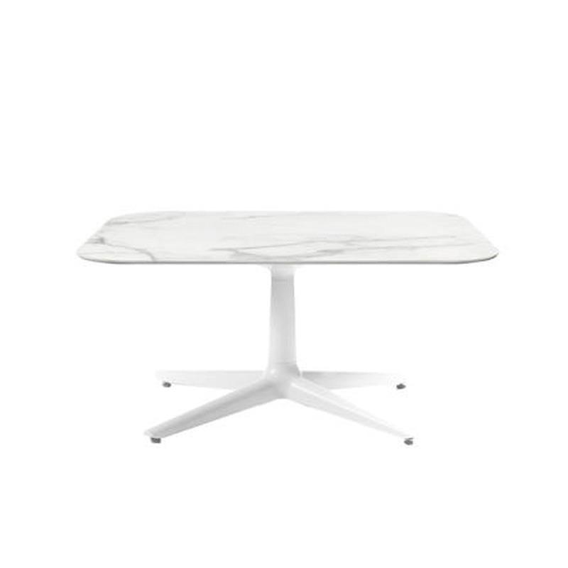 Multiplo Low Table Tables Kartell White Stoneware Marble - Outdoor Square