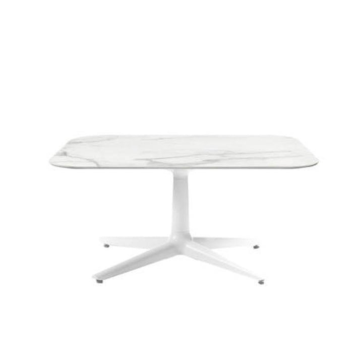 Multiplo Low Table Tables Kartell White Stoneware Marble - Outdoor Square