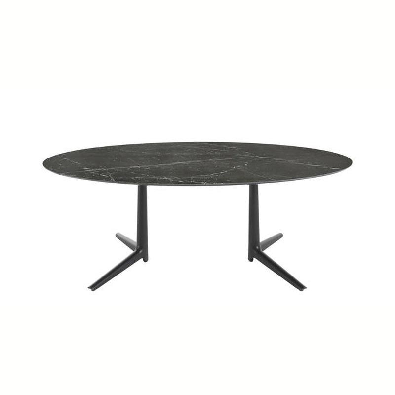 Multiplo XL Oval Dining Table Tables Kartell Black Glass - Outdoor