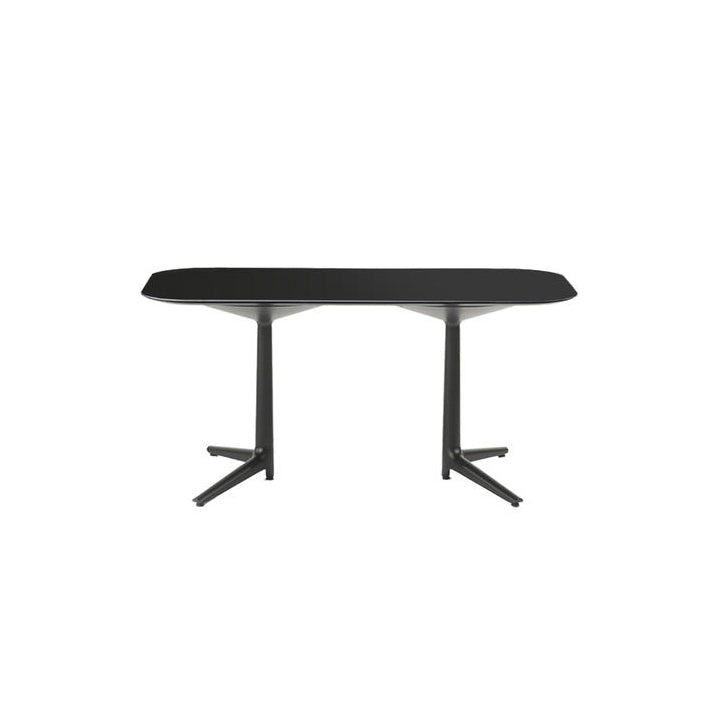 Multiplo XL Rectangular Dining Table Tables Kartell Black Glass - Indoor Small: 62.25 in width