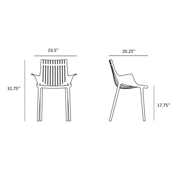 Ibiza Chair with Fin Arms (Set of 4) Outdoor Vondom