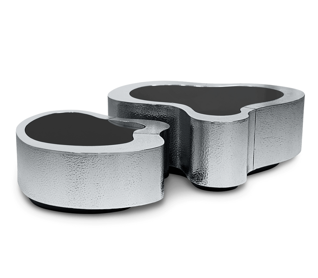 Wave Center Table  Boca Do Lobo Hammered Stainless Steel  