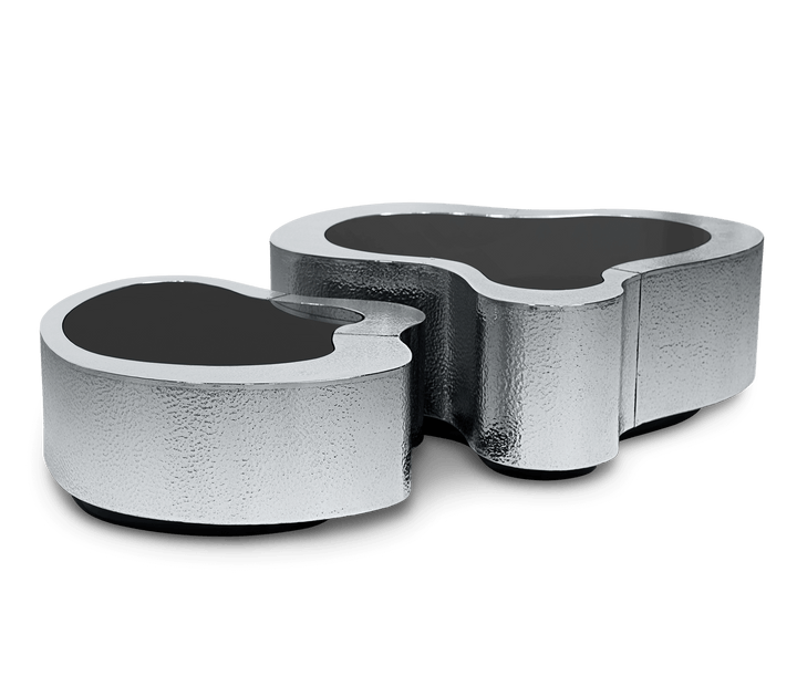 Wave Center Table  Boca Do Lobo Hammered Stainless Steel  