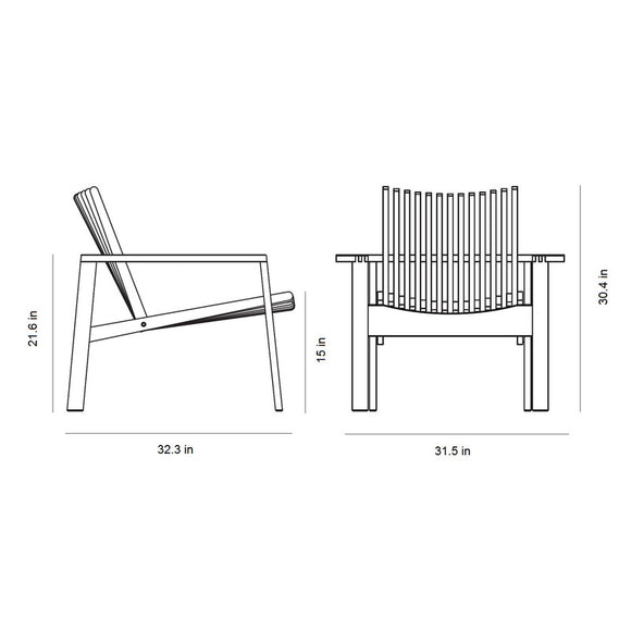 Amaze Outdoor Teak Stackable Lounge Chair Outdoor Chairs Cane-line