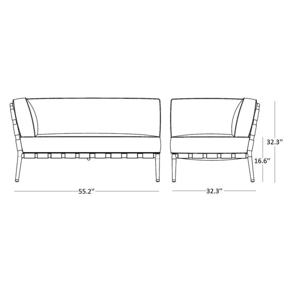Conic Outdoor 2 Seater Sofa Right Module Outdoor Sofas Cane-line