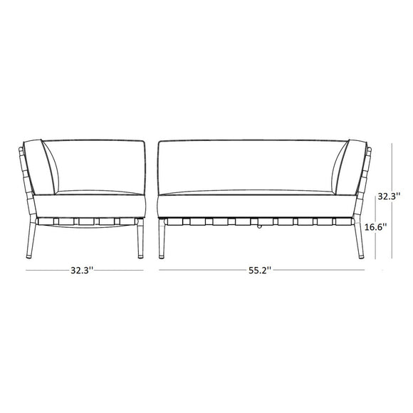 Conic Outdoor 2 Seater Sofa Left Module Outdoor Sofas Cane-line