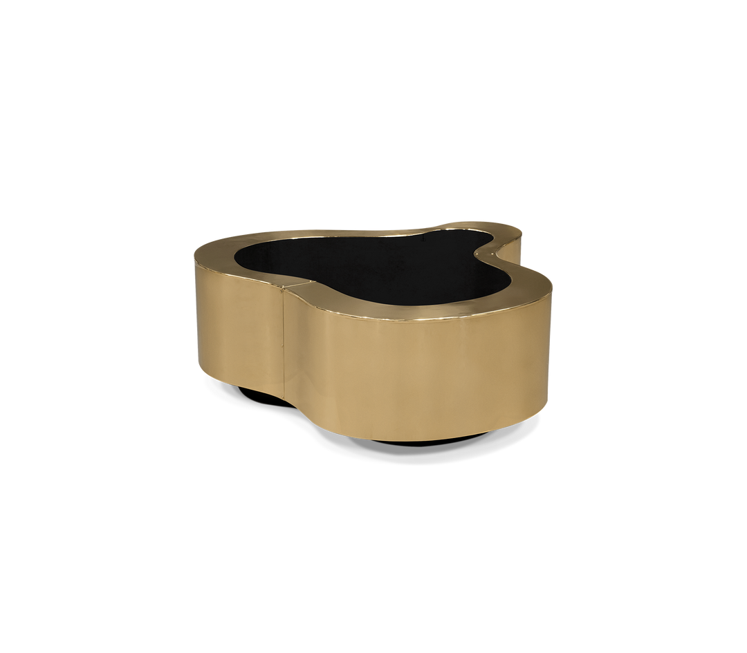 wave polished brass center table - Image 37