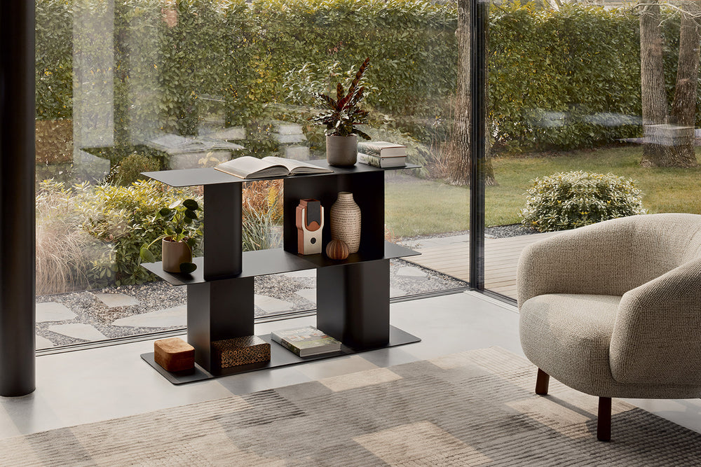 CARV Metal Bookcase with Weighted Base Bookcases & Shelving Calligaris