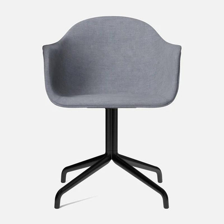 Harbour Upholstered Dining Chair Chairs Audo Copenhagen 751 - Fiord / Black Steel Swivel Base Without Casters