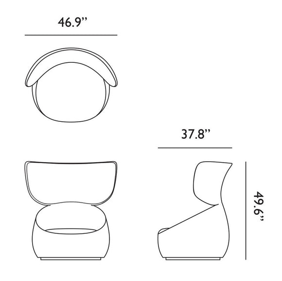 Hana Wingback Lounge Chair Chairs Moooi