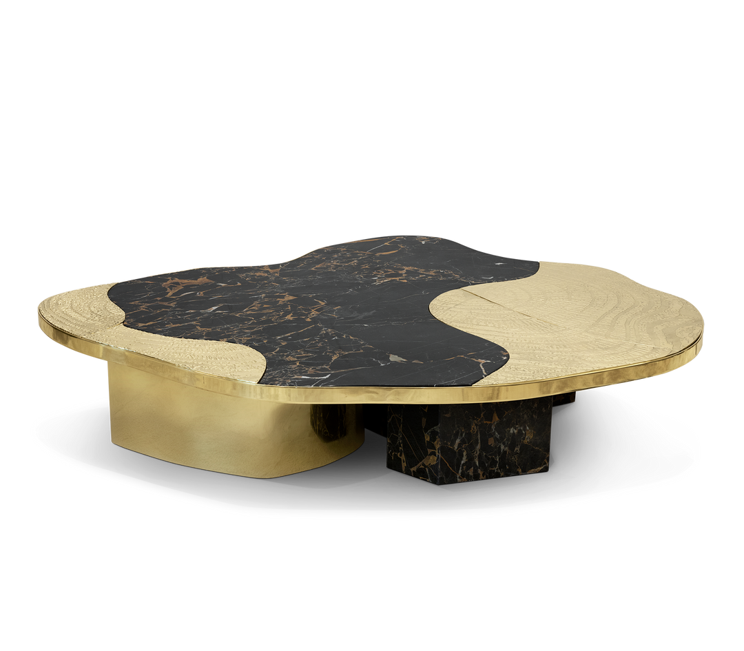 ophelia portoro marble and gold center table Coffee Tables Boca Do Lobo