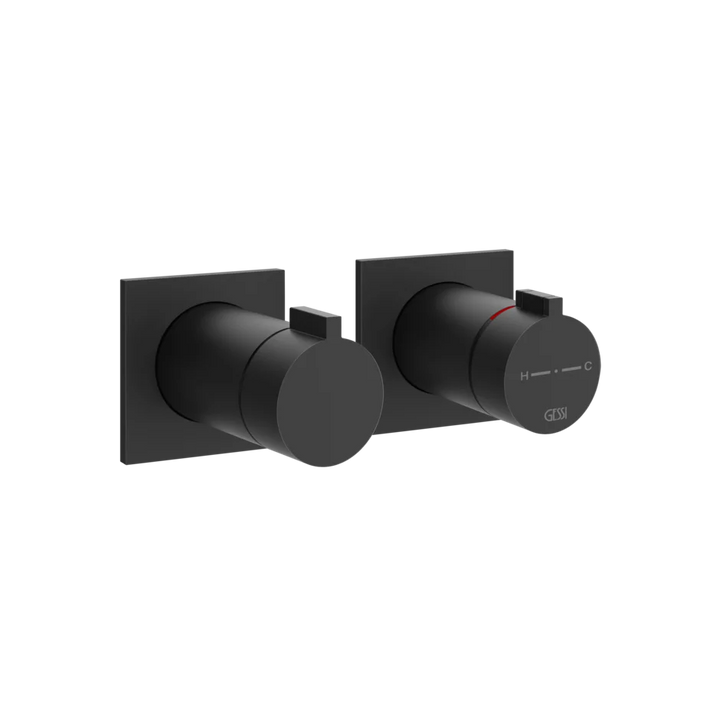 Gessi Inverso Rigato Thermostatic Shower Mixer - 73032 Bathroom Accessories GESSI Matte Black