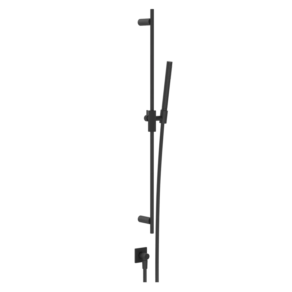 Gessi Inverso Rigato Sliding Rail with Water Outlet and Hand Shower - 73541 Bathroom Accessories GESSI Matte Black