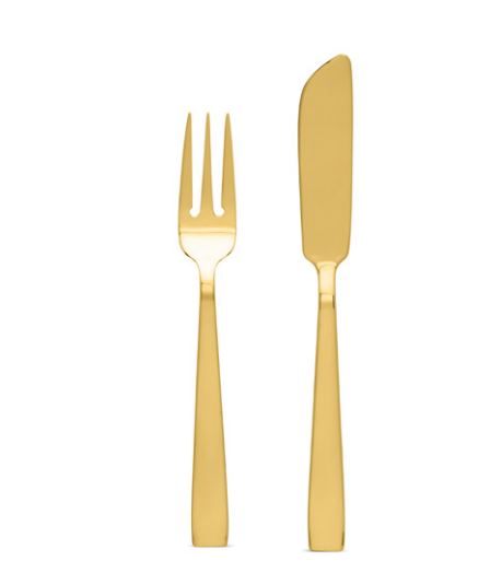 SET OF 2 EACH GOLD CUTLERY FISH FORKS AND FISH KNIVES cutlery set Dolce&Gabbana   