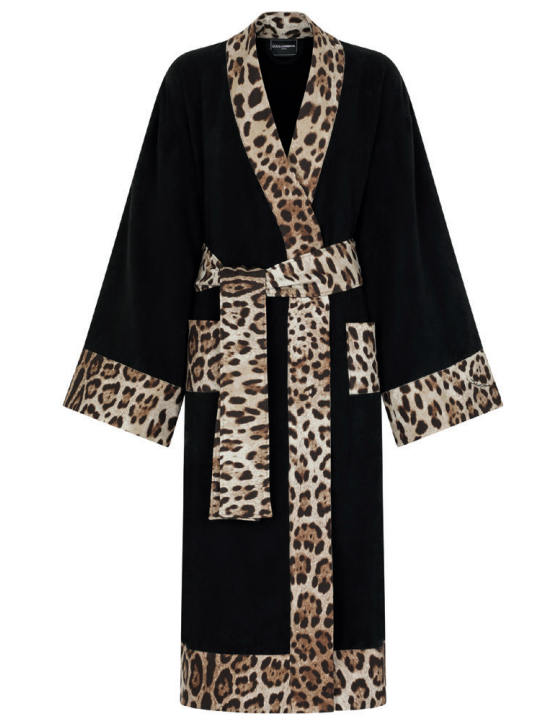 LEOPARD BANDED BATHROBE Bathroom Accessories Dolce&Gabbana   