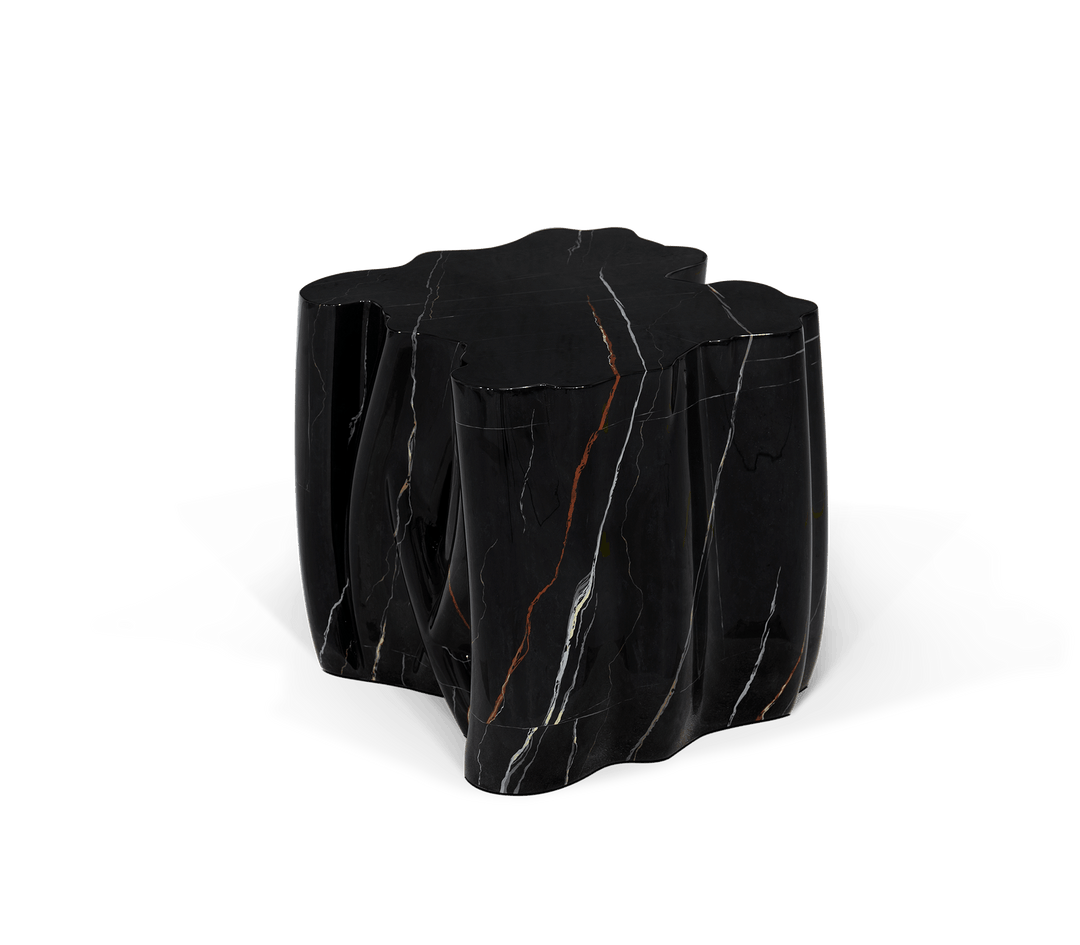 Monochrome Black Faux-Marble Side Table  Boca Do Lobo   