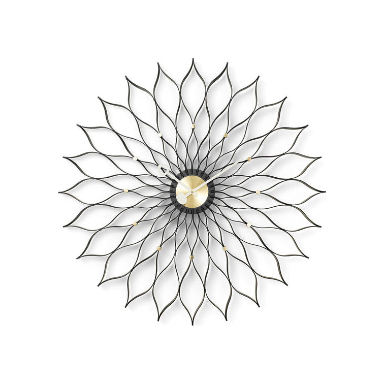 Sunflower Wall Clock Wall Clocks Vitra Black Ash / Brass