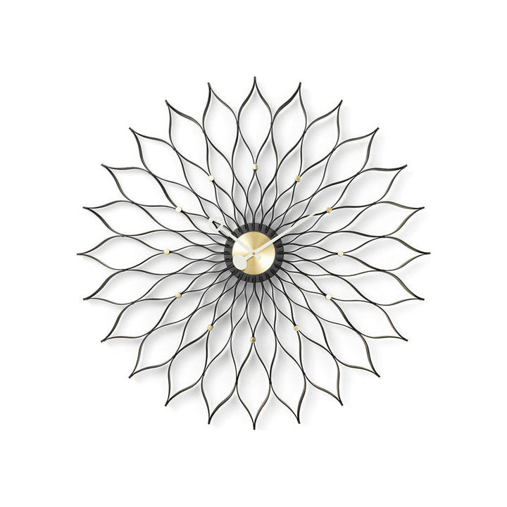 Sunflower Wall Clock Wall Clocks Vitra Black Ash / Brass