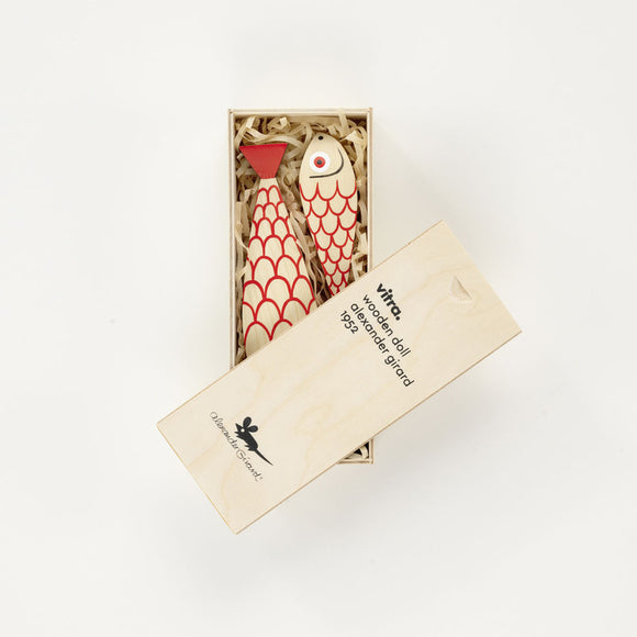 Wooden Doll Mother Fish and Child Figurines Vitra