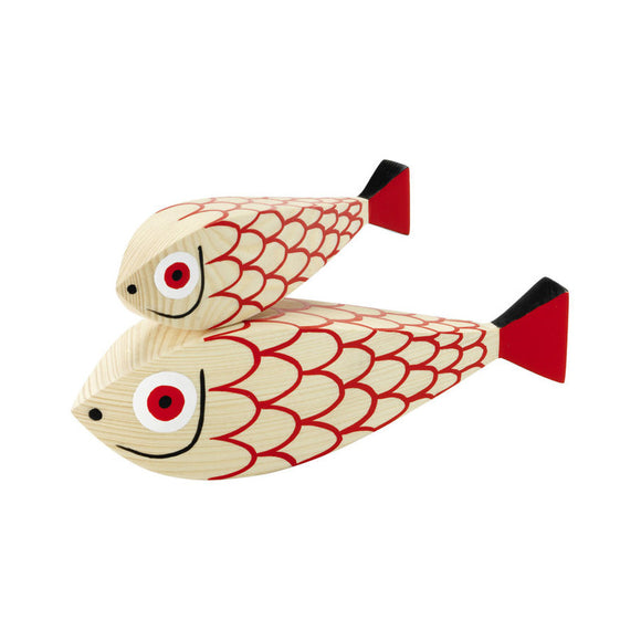 Wooden Doll Mother Fish and Child Figurines Vitra
