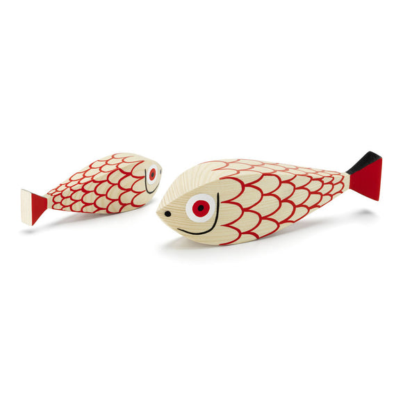 Wooden Doll Mother Fish and Child Figurines Vitra
