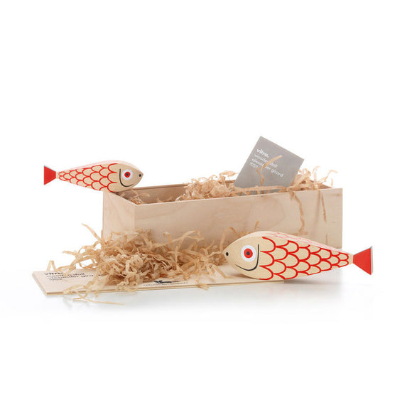 Wooden Doll Mother Fish and Child Figurines Vitra