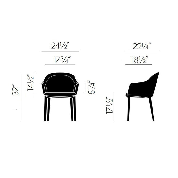 Softshell Chair with Four-legged Base Chairs Vitra