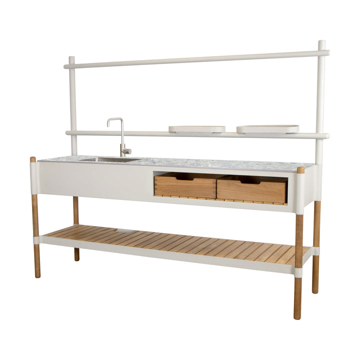 Sticks Outdoor Kitchen with Teak Shelf
