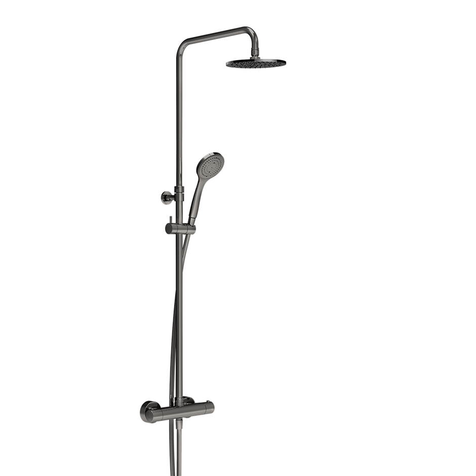 Minimalistic Thermostatic Shower Column - 35173 Showers GESSI Black Metal PVD