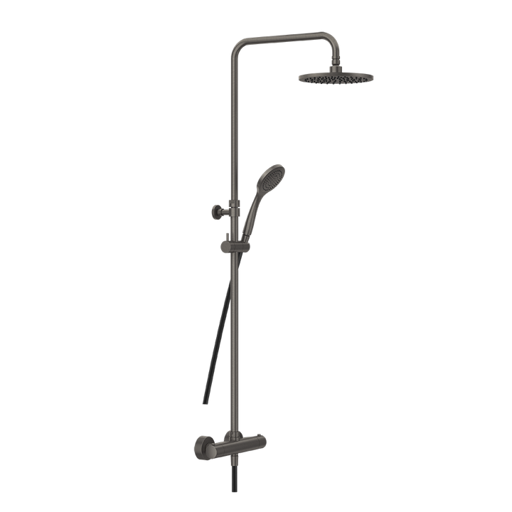 Minimalistic Thermostatic Shower Column - 35173 Showers GESSI Black Metal Brushed PVD