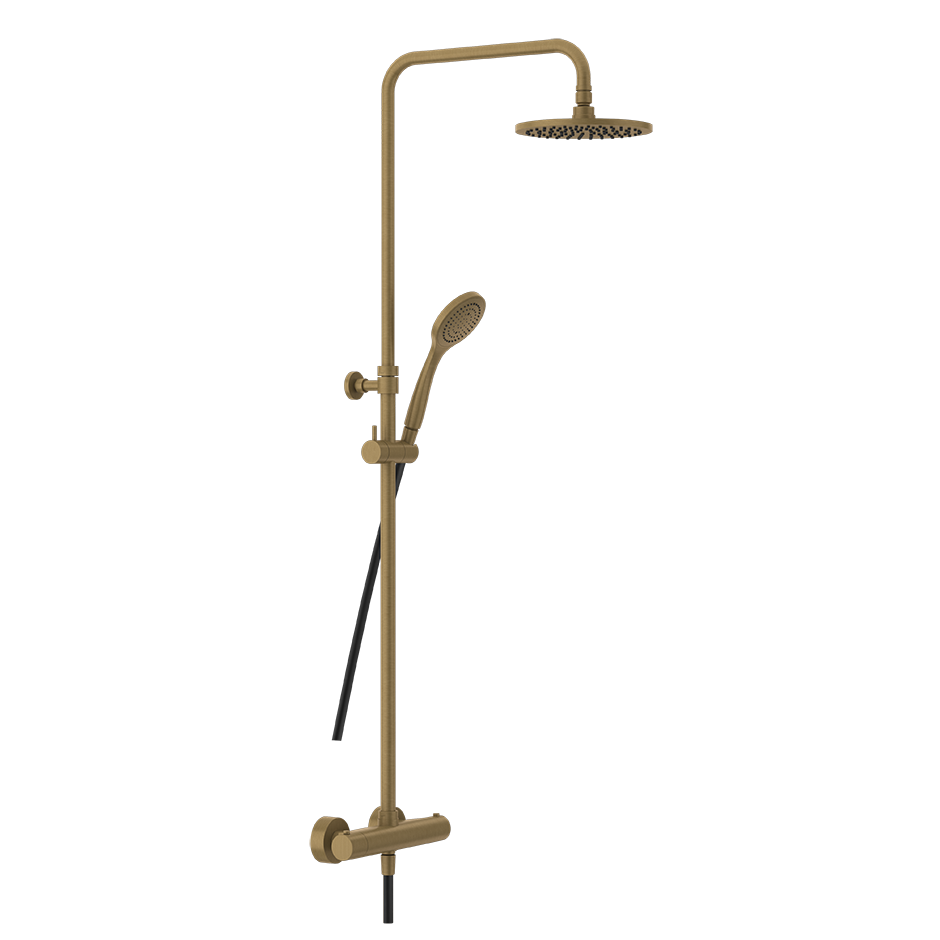Minimalistic Thermostatic Shower Column - 35173 Showers GESSI Antique Brass