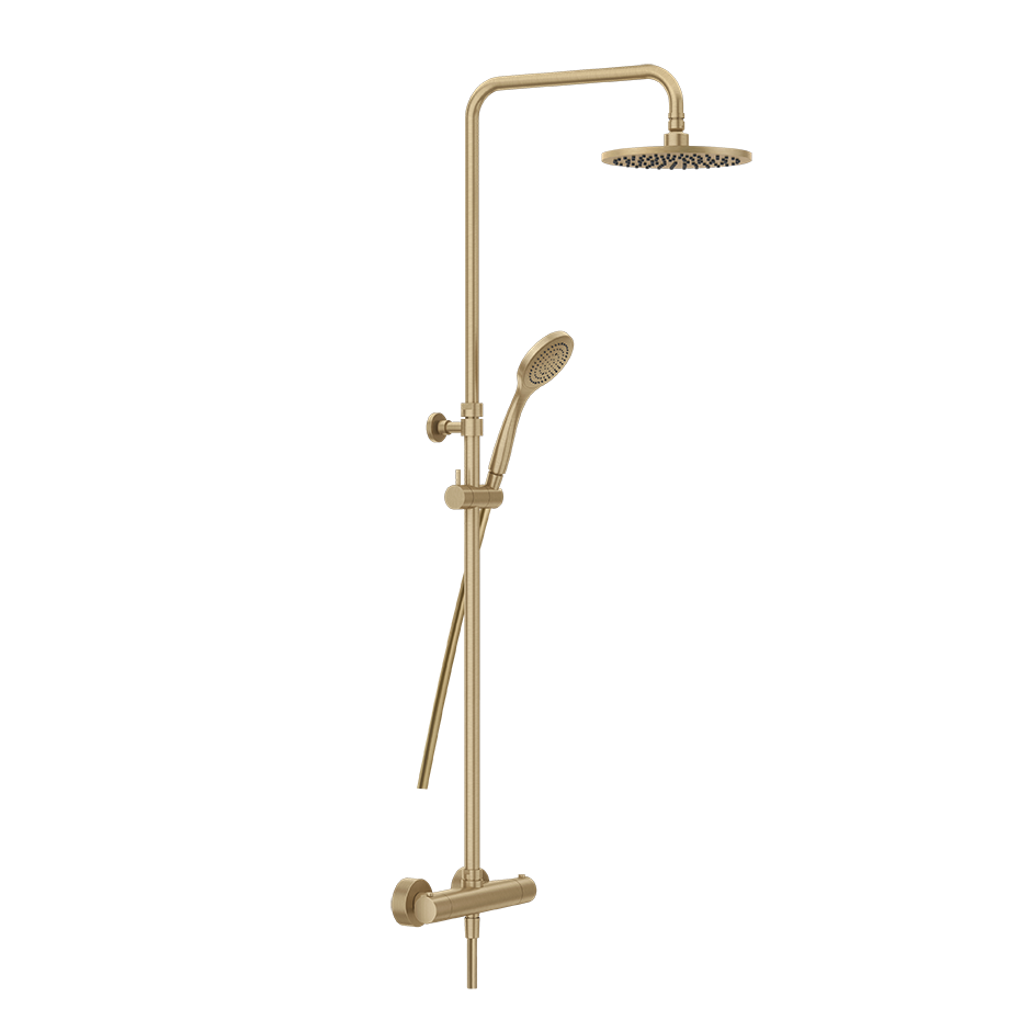 Minimalistic Thermostatic Shower Column - 35173 Showers GESSI Warm Bronze Brushed PVD