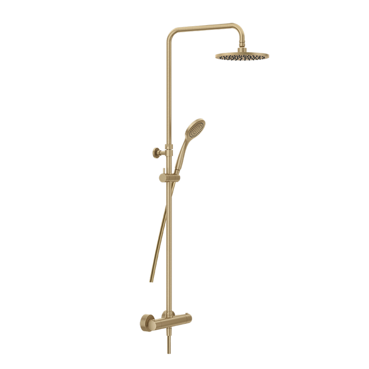 Minimalistic Thermostatic Shower Column - 35173 Showers GESSI Warm Bronze Brushed PVD
