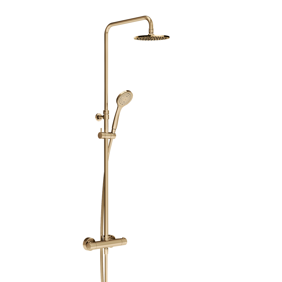 Minimalistic Thermostatic Shower Column - 35173 Showers GESSI Warm Bronze PVD