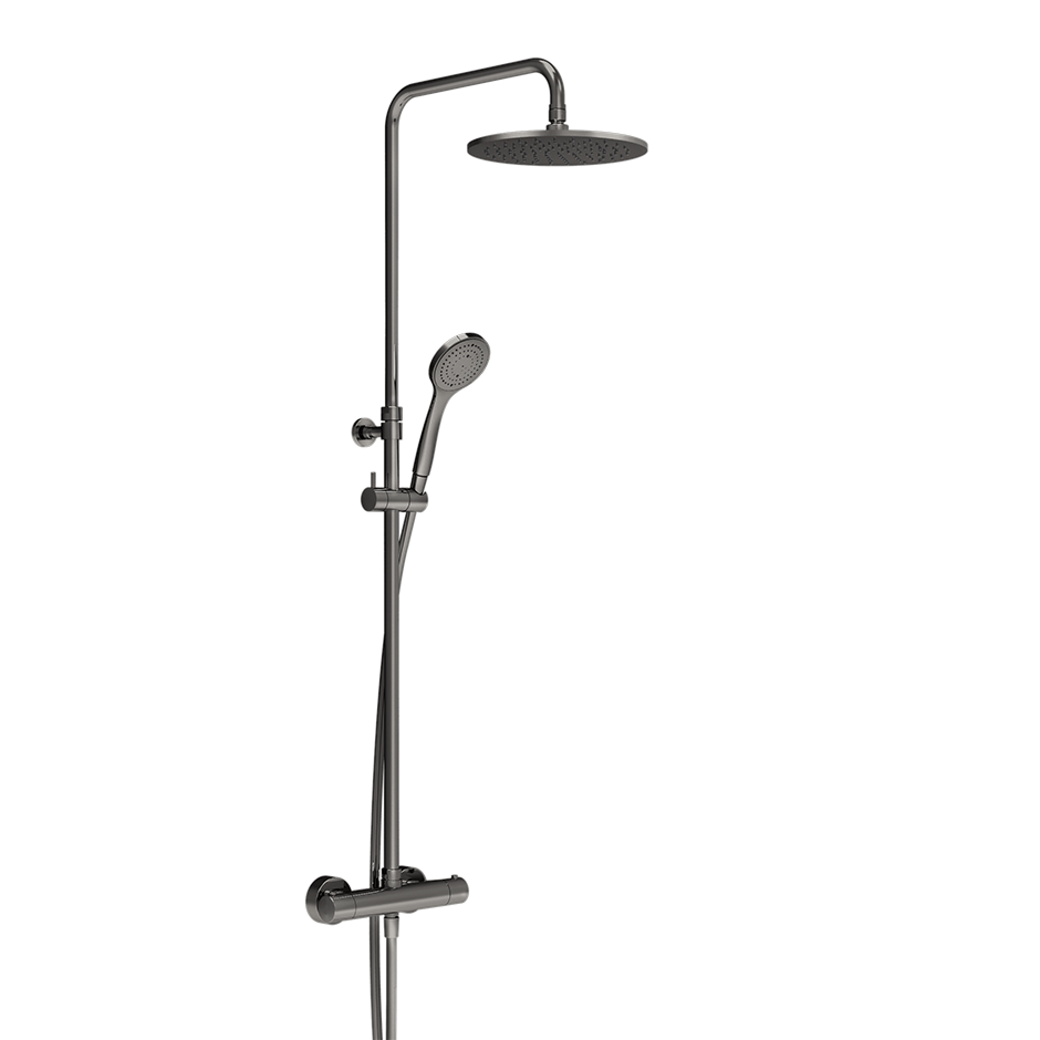 Minimalistic Thermostatic Shower Column - 35175 Showers GESSI Black Metal PVD