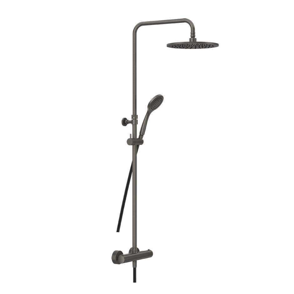 Minimalistic Thermostatic Shower Column - 35175 Showers GESSI Black Metal Brushed PVD