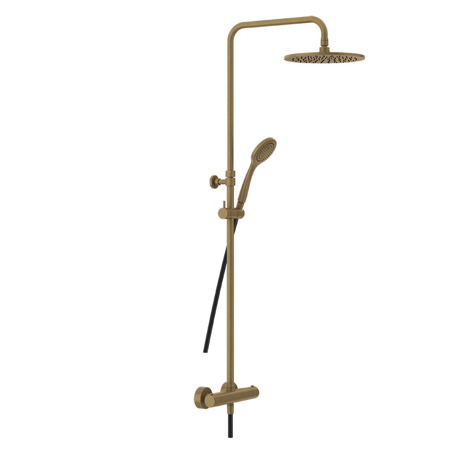 Minimalistic Thermostatic Shower Column - 35175 Showers GESSI Antique Brass